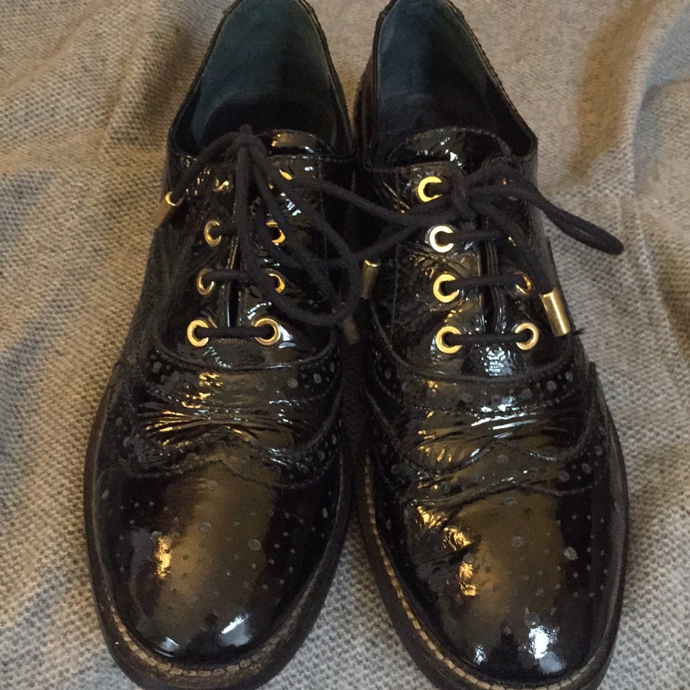 Tory Burch Patent Leather Oxford Loafers.
